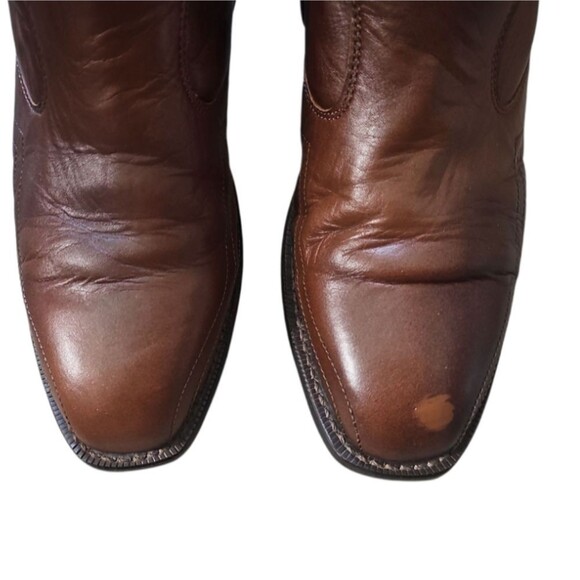 Laredo Leather Boots Sz 11 Classic Brown Western Boots Zip Closure Cowboy Rodeo - Picture 9 of 16